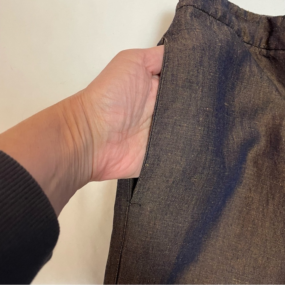 Chico's Design Linen Blend Brown Capri Pants Size 0 US S - Picture 6 of 6